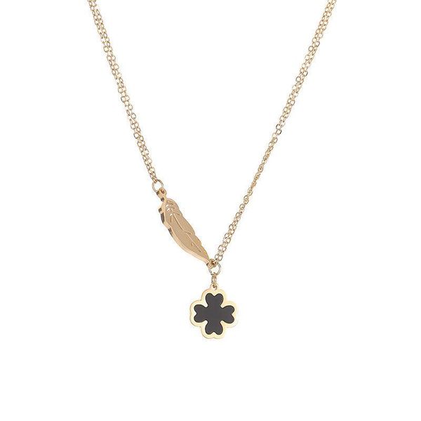 pendant necklaces clover titanium steel necklace female leaves clavicle feather bracelet chain lucky grass, Silver
pendant necklaces clover titanium steel necklace female leaves clavicle feather bracelet chain lucky grass, Silver