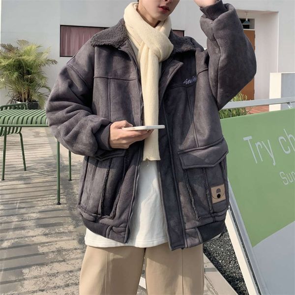 winter lamb wool men's thickened and cashmere fashion brand ins cotton padded jacket, Black;brown
winter lamb wool men's thickened and cashmere fashion brand ins cotton padded jacket, Black;brown