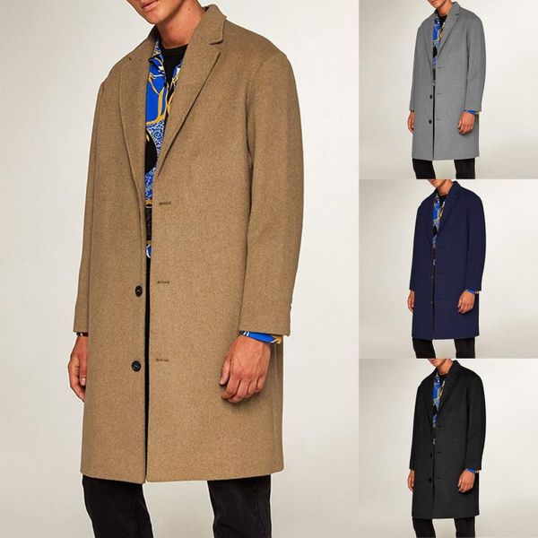 men's trench coats winter single-breasted coat woolen casual warm mid-length windbreaker jacket, Tan;black
men's trench coats winter single-breasted coat woolen casual warm mid-length windbreaker jacket, Tan;black
