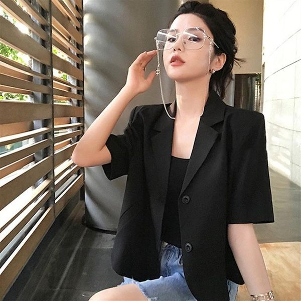 women's suits & blazers women single breasted notched collar black tweed woolen short blazer coat vintage female outerwear chic, White;black
women's suits & blazers women single breasted notched collar black tweed woolen short blazer coat vintage female outerwear chic, White;black