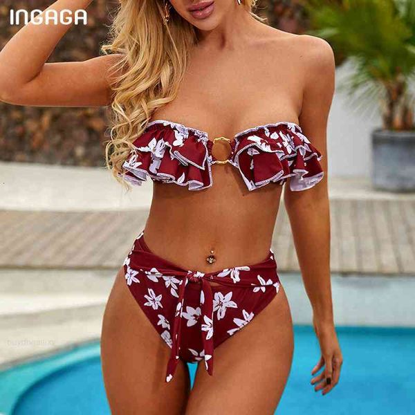 swimwear ingaga high women waist bikinis ruffle bandeau swimsuits bandage 2021 bow biquini bathing suit floral print beachwear, White;black
swimwear ingaga high women waist bikinis ruffle bandeau swimsuits bandage 2021 bow biquini bathing suit floral print beachwear, White;black