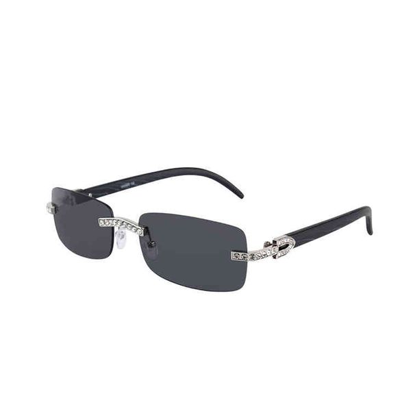 sunglasses fashion women's trendy new men's square frameless glasses with drill, White;black
sunglasses fashion women's trendy new men's square frameless glasses with drill, White;black
