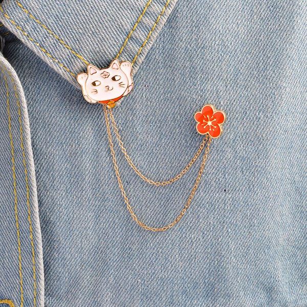 pins, brooches enamel pins fortunate cat cherry blossoms brooch button with chain denim jacket badge animal pin jewelry gift for kids girls, Gray
pins, brooches enamel pins fortunate cat cherry blossoms brooch button with chain denim jacket badge animal pin jewelry gift for kids girls, Gray