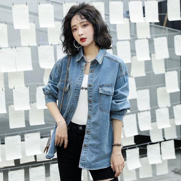 women's jackets denim shirt inside 2021 loose retro korean thin wash light color long sleeve spring and autumn, Black;brown
women's jackets denim shirt inside 2021 loose retro korean thin wash light color long sleeve spring and autumn, Black;brown