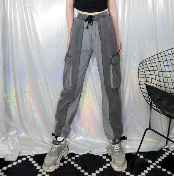 women's pants & capris xuxi 2021 women summer autumn jeans contrast color matching pin foot overalls big pocket loose couple fashion fz, Black;white
women's pants & capris xuxi 2021 women summer autumn jeans contrast color matching pin foot overalls big pocket loose couple fashion fz, Black;white