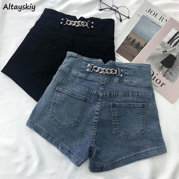 women's shorts women high waist denim summer korean style vintage chain design a-line wide leg trousers streetwear punk retros loose in, White;black
women's shorts women high waist denim summer korean style vintage chain design a-line wide leg trousers streetwear punk retros loose in, White;black