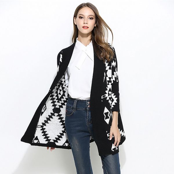 spring autumn sweater women 2020 casual warm knitted sweater loose elegant cardigan mujer plaid oversize long sweaters female jijg, White;black
spring autumn sweater women 2020 casual warm knitted sweater loose elegant cardigan mujer plaid oversize long sweaters female jijg, White;black
