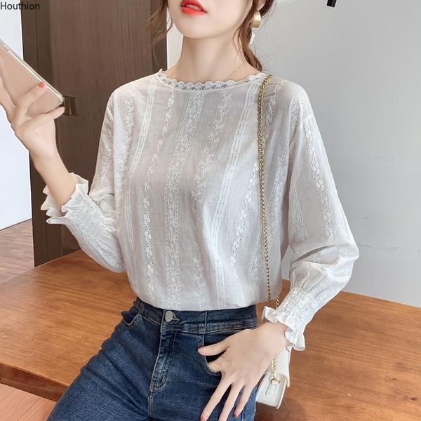 women's blouses & shirts houthion chiffon long sleeve casual fashion solid lace shirt korean loose silk blouse full o-neck lady, White
women's blouses & shirts houthion chiffon long sleeve casual fashion solid lace shirt korean loose silk blouse full o-neck lady, White