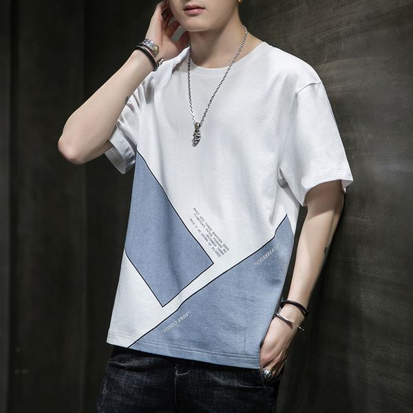 2021 new o-neck men summer short-sleeved t-shirt fashion trend korean version casual tee male tshirts cotton plus size 3vwo, White;black
2021 new o-neck men summer short-sleeved t-shirt fashion trend korean version casual tee male tshirts cotton plus size 3vwo, White;black