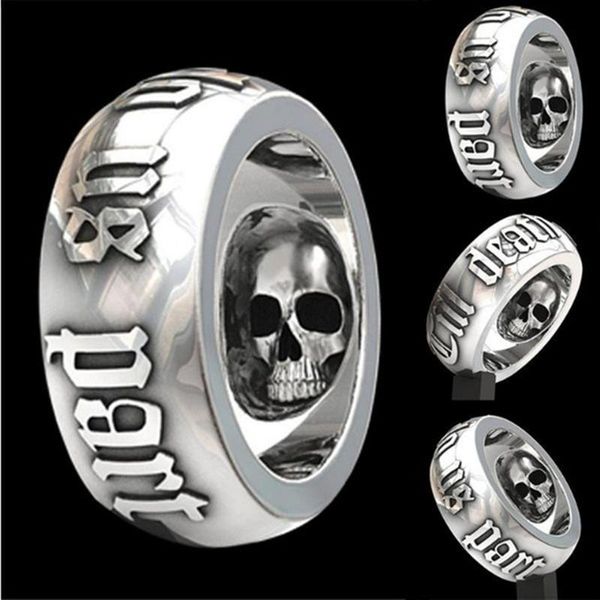 cluster rings vintage original hip hop silver color wedding ring for men punk will never change until death jewelry, Golden;silver
cluster rings vintage original hip hop silver color wedding ring for men punk will never change until death jewelry, Golden;silver