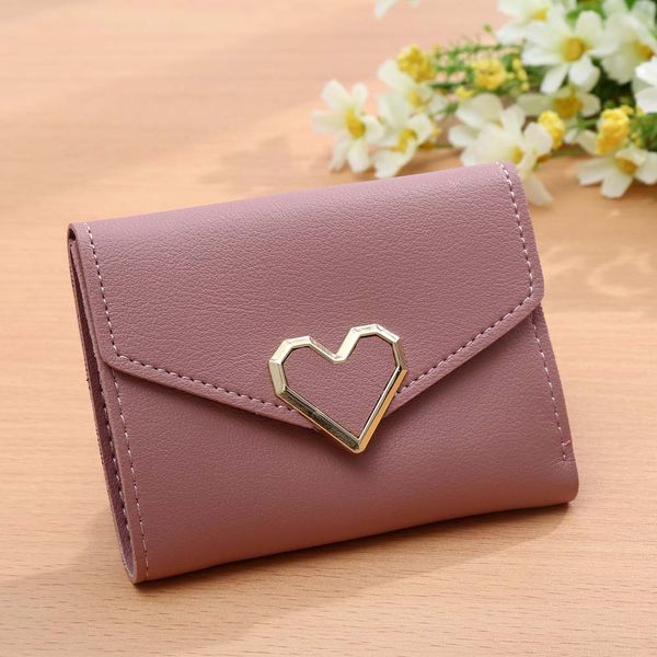 

valink 2019 cute heart shape leather slim mini wallet women small clutch female purse coin card holder dollar bag carteras mujer, Red;black