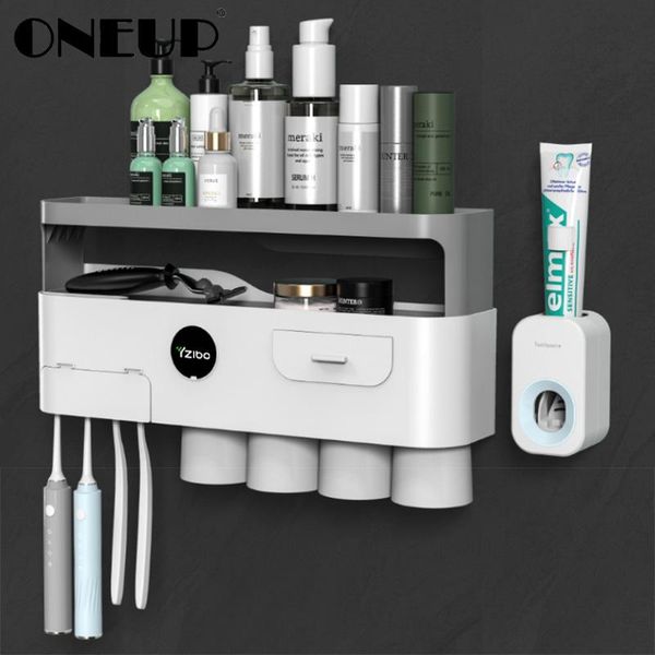 toothbrush holders oneup punch holder magnetic inverted cups toothpaste squeezer double layer storage rack for bathroom accessories
toothbrush holders oneup punch holder magnetic inverted cups toothpaste squeezer double layer storage rack for bathroom accessories