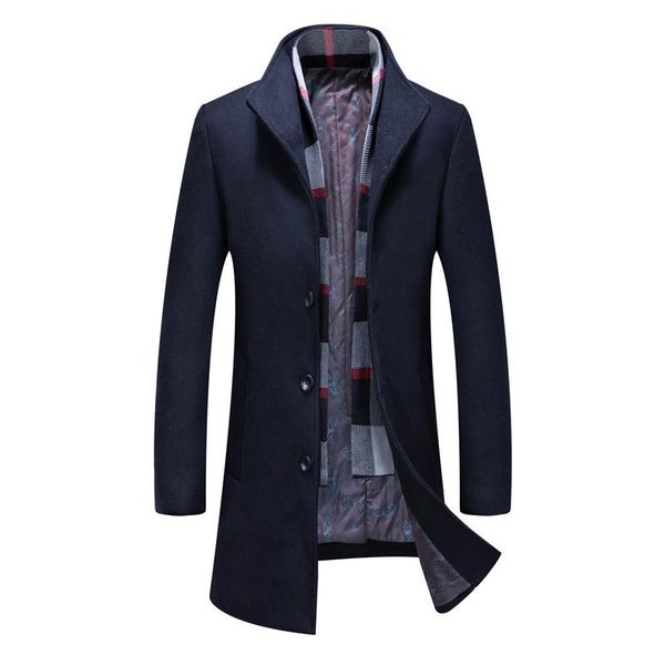 men's wool & blends long coat overcoat turn collar warm woolen jackets casual trench scarf winter outwear, Black
men's wool & blends long coat overcoat turn collar warm woolen jackets casual trench scarf winter outwear, Black