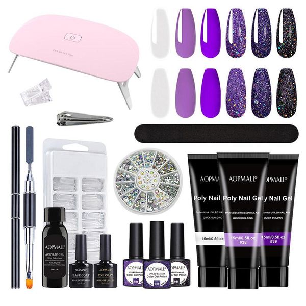 nail art kits purple series 6 color extension gel with polish 16pcs full set uv/led lamp soak off kit tools
nail art kits purple series 6 color extension gel with polish 16pcs full set uv/led lamp soak off kit tools