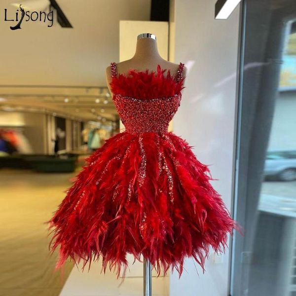 2021 red fashion cocktail dresses with feathers beading sequin spaghetti straps short prom gowns luxurious homecoming dress girl, White;black
2021 red fashion cocktail dresses with feathers beading sequin spaghetti straps short prom gowns luxurious homecoming dress girl, White;black