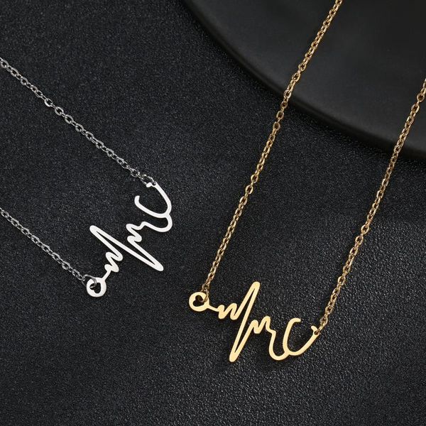 pendant necklaces ywshk simple electrocardiogram ecg head for women stainless steel heart heartbeat necklace chocker jewelry, Silver
pendant necklaces ywshk simple electrocardiogram ecg head for women stainless steel heart heartbeat necklace chocker jewelry, Silver