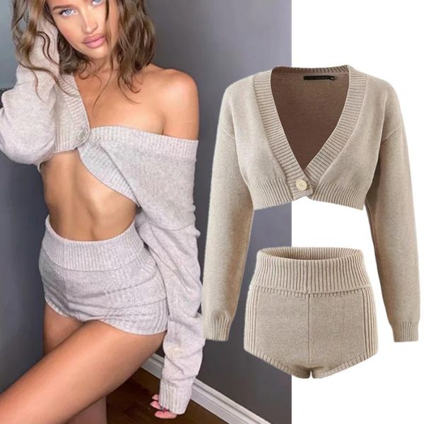 women's tracksuits dave&di ins blogger fashion vintage short cardigan sweaters women knitted and shorts bermuda sets, Gray
women's tracksuits dave&di ins blogger fashion vintage short cardigan sweaters women knitted and shorts bermuda sets, Gray