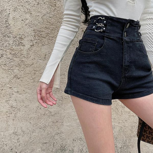 women's shorts korean version of 2021 slim fit high waist fashion button jeans women pants boots trend, White;black
women's shorts korean version of 2021 slim fit high waist fashion button jeans women pants boots trend, White;black