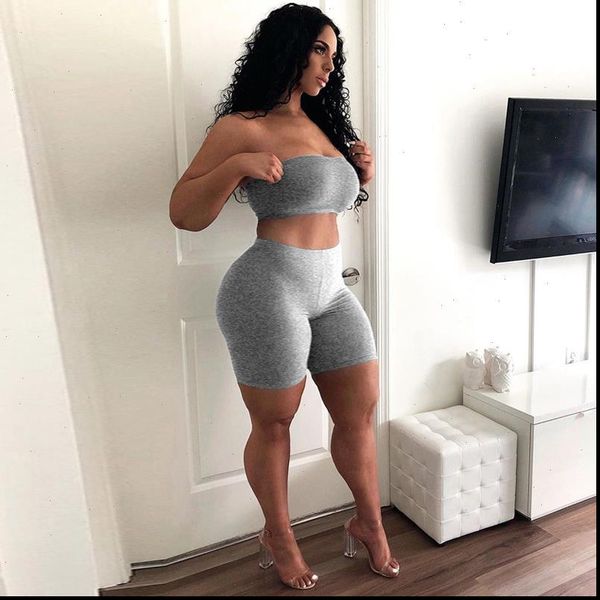 summer strapless tracksuit two piece set women 2021 outfit streetwear suit crop and sheath shorts birthday tracksuits, Gray
summer strapless tracksuit two piece set women 2021 outfit streetwear suit crop and sheath shorts birthday tracksuits, Gray