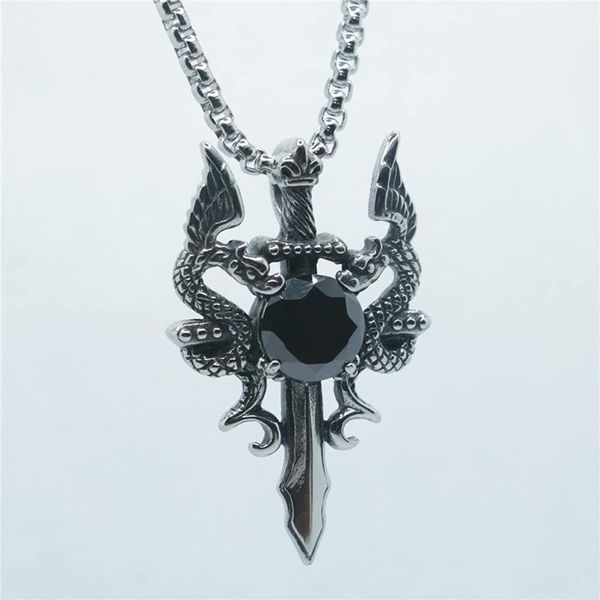 pendant necklaces vintage dragon dagger sword knight guardian necklace red black crystal rhinestone jewelry accessories, Silver
pendant necklaces vintage dragon dagger sword knight guardian necklace red black crystal rhinestone jewelry accessories, Silver