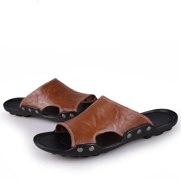slippers sandálias de couro genuíno para homens, chinelo casual antirrapante tendência ao ar livre na praia, calçados masculinos sândalo 7h1, Black
slippers sandálias de couro genuíno para homens, chinelo casual antirrapante tendência ao ar livre na praia, calçados masculinos sândalo 7h1, Black