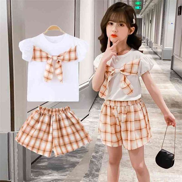 children summer clothes plaid pattern girls outfits tshirt + short kids girl set teenage children's clothing 210528, White
children summer clothes plaid pattern girls outfits tshirt + short kids girl set teenage children's clothing 210528, White