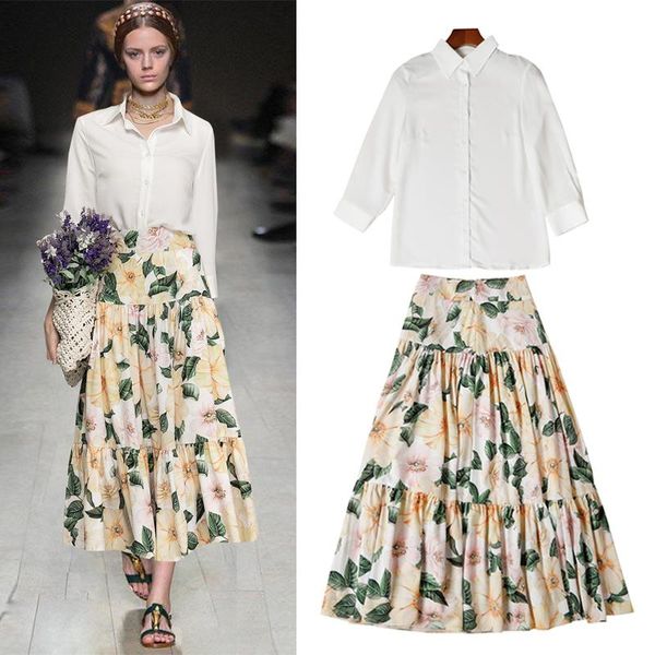 two piece dress women s wear lapel long sleeve white shirt flower print skirt small fresh fashion suit
two piece dress women s wear lapel long sleeve white shirt flower print skirt small fresh fashion suit