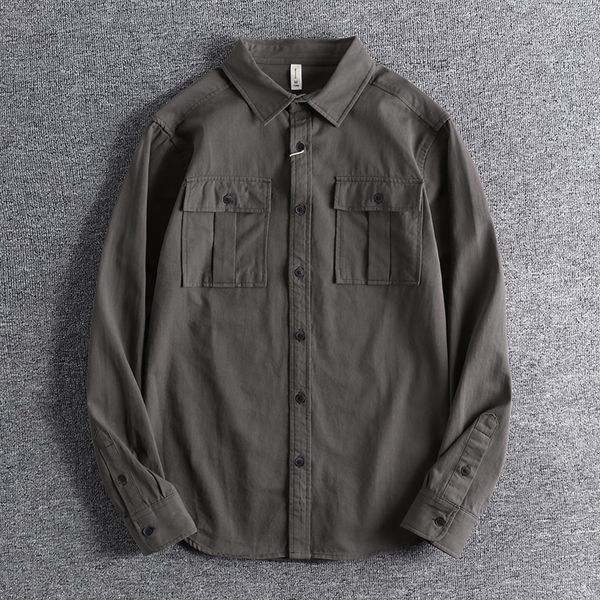 2021 cotton work clothes pocket shirt men's spring autumn versatile european and american leisure wear 0778 69jy, White;black
2021 cotton work clothes pocket shirt men's spring autumn versatile european and american leisure wear 0778 69jy, White;black