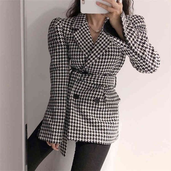 women's suits & blazers colorfaith winter spring women jacket woolen pocket checkered puff sleeve houndstooth lace up wild jk8053 3b2x, White;black
women's suits & blazers colorfaith winter spring women jacket woolen pocket checkered puff sleeve houndstooth lace up wild jk8053 3b2x, White;black