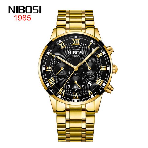 10 style new nibosi fine steel case steel band watch waterproof quartz three-eye six-needle luminous black dail men's gold shell, Slivery;brown
10 style new nibosi fine steel case steel band watch waterproof quartz three-eye six-needle luminous black dail men's gold shell, Slivery;brown
