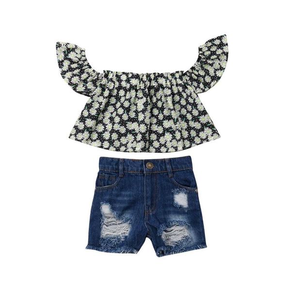 clothing sets baby & children's 2pcs kids girl off shoulder +shorts jeans pants outfit clothes, White
clothing sets baby & children's 2pcs kids girl off shoulder +shorts jeans pants outfit clothes, White