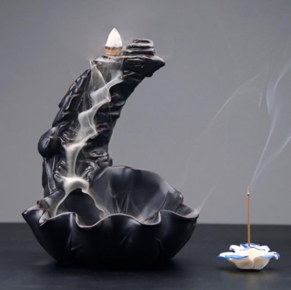 fragrance lamps ceramic zen waterfall backflow incense burner lotus pond stick holder home decor creative censer
fragrance lamps ceramic zen waterfall backflow incense burner lotus pond stick holder home decor creative censer