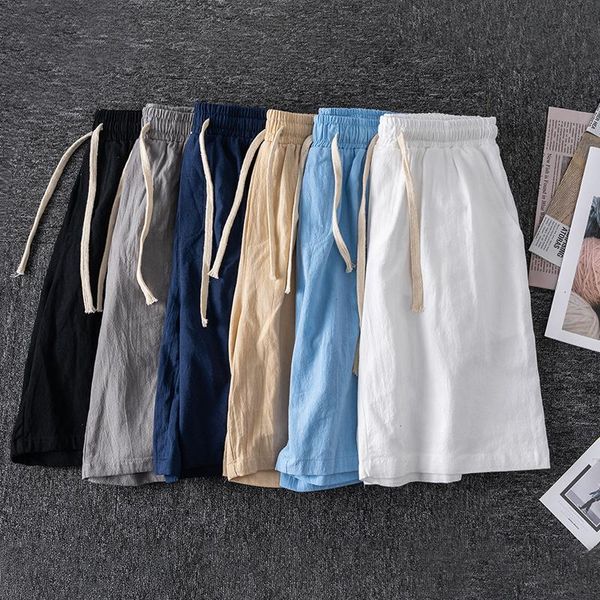 men's shorts extfine cotton line men 2021 man summer elastic waist casual short pants male beach, White;black
men's shorts extfine cotton line men 2021 man summer elastic waist casual short pants male beach, White;black