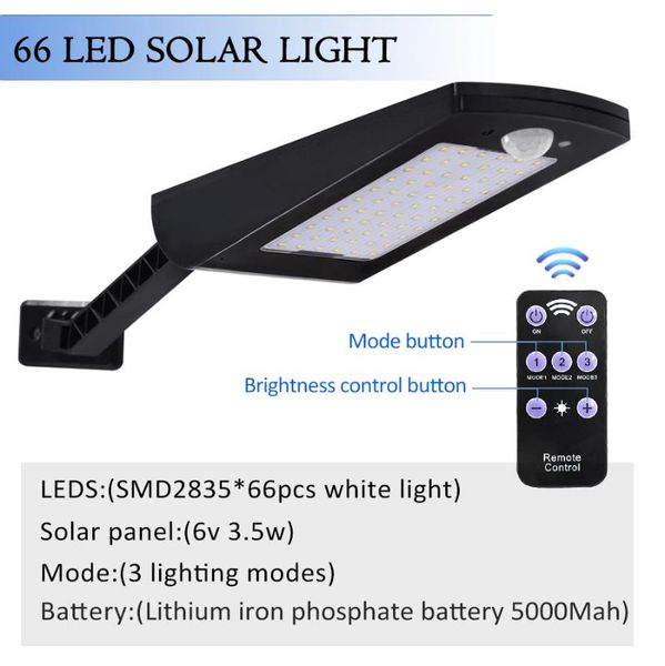 street lights solar power light pir motion sensor wall lamp est 500 lm 66led outdoo remote control rotate bracket
street lights solar power light pir motion sensor wall lamp est 500 lm 66led outdoo remote control rotate bracket