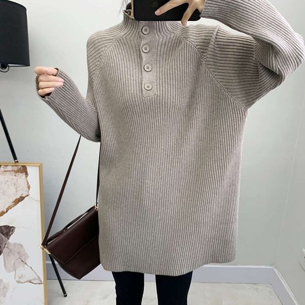 yitemi medium length sweater loose and lazy style half high neck vertical lines thin knitting bottom coat large women's wear, White;black
yitemi medium length sweater loose and lazy style half high neck vertical lines thin knitting bottom coat large women's wear, White;black