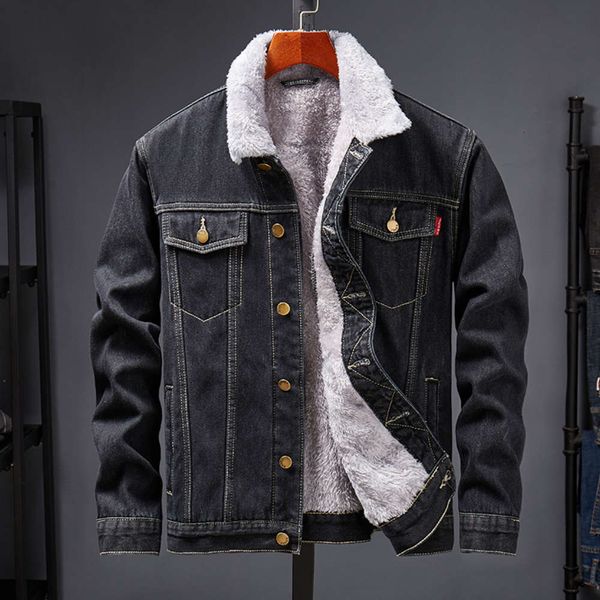 autumn and winter men's black casual denim jacket trend youth korean versatile plush warm slim fit coat large, Black;brown
autumn and winter men's black casual denim jacket trend youth korean versatile plush warm slim fit coat large, Black;brown