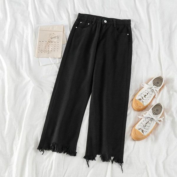 women's jeans deat 2021 spring summer fashion casual loose solid color irregular leg straight tube high waisted sj273, Blue
women's jeans deat 2021 spring summer fashion casual loose solid color irregular leg straight tube high waisted sj273, Blue