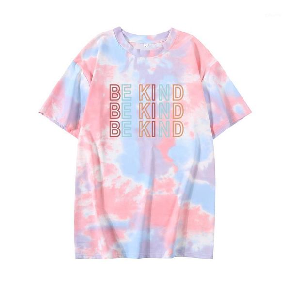 women's t-shirt be kind printing letter pattern summer tie dye women japanese korean harajuku style casual fashion all-match female, White
women's t-shirt be kind printing letter pattern summer tie dye women japanese korean harajuku style casual fashion all-match female, White