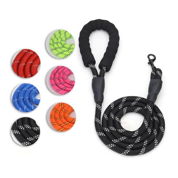 

dog leash 5ft pet dog walk leads strong light soft reflective braided rope soft nylon ju8