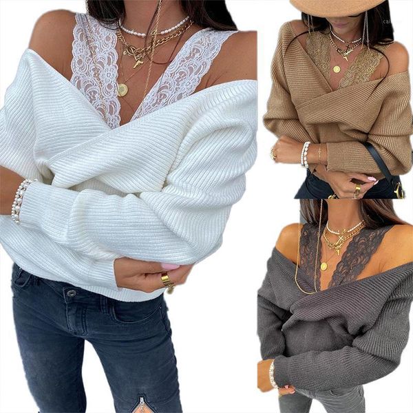 women's sweaters winter halter for women long sleeve solid color casual pullover loose outdoor knitwear female clothing, White;black
women's sweaters winter halter for women long sleeve solid color casual pullover loose outdoor knitwear female clothing, White;black