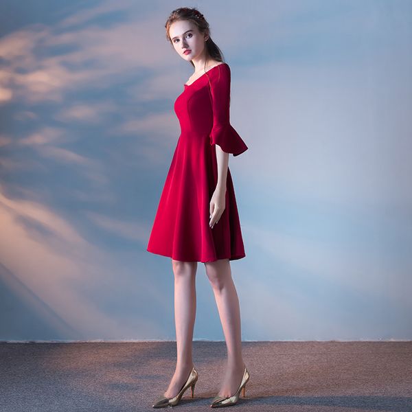 2021 new short Prom dress desgin Wine Red color Women elegant party fashion plus size Gown, Default color
2021 new short Prom dress desgin Wine Red color Women elegant party fashion plus size Gown, Default color