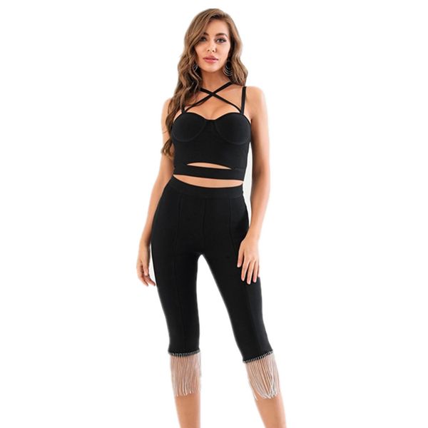 new women sleeveless tassel diamonds blacktwo pieces bandage 2021 celebrity designer high street fashion women's set igsb, Black;white
new women sleeveless tassel diamonds blacktwo pieces bandage 2021 celebrity designer high street fashion women's set igsb, Black;white