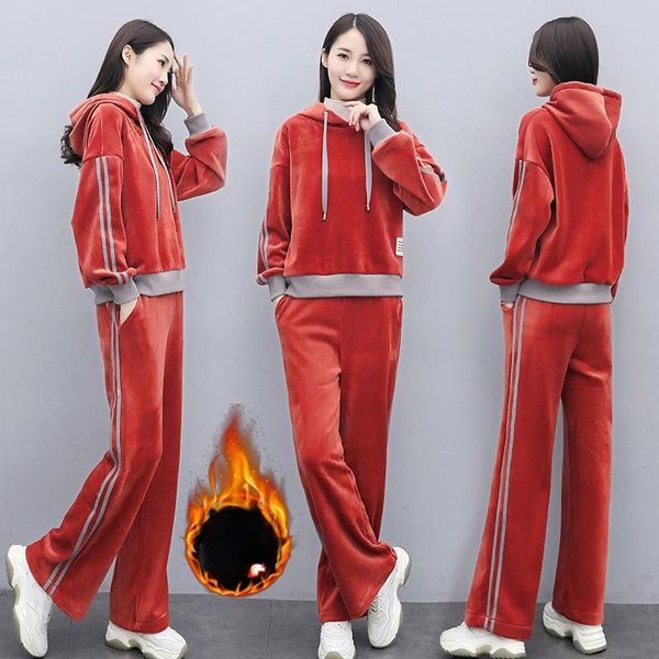 women's two piece pants woman thicken velvet tracksuit set female plus size 4xl casual long sleeve hooded pullover pant jogging suit q, White
women's two piece pants woman thicken velvet tracksuit set female plus size 4xl casual long sleeve hooded pullover pant jogging suit q, White