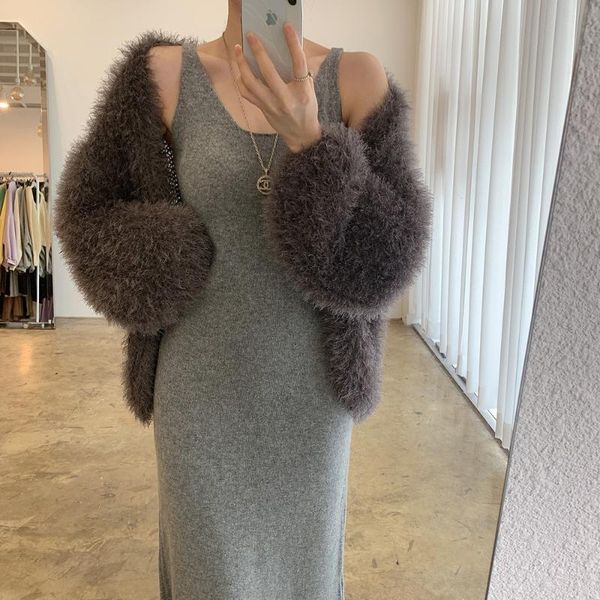 women's knits & tees elegant winter sweater coat imitation mink cashmere knitwear soft loose all-match casual cardigan for women socia, White
women's knits & tees elegant winter sweater coat imitation mink cashmere knitwear soft loose all-match casual cardigan for women socia, White