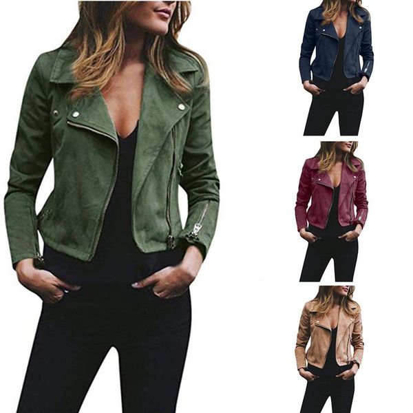 woman jacket mujer chaqueta jackets for women denim color jacket fall 2021 women clothing suede dropshipping streetwear, Black;brown
woman jacket mujer chaqueta jackets for women denim color jacket fall 2021 women clothing suede dropshipping streetwear, Black;brown