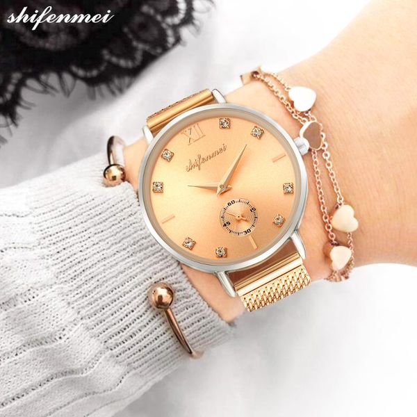 wristwatches shifenmei women watch 2021 quartz watches casual wrist waterproof ladies relogio feminino, Slivery;brown
wristwatches shifenmei women watch 2021 quartz watches casual wrist waterproof ladies relogio feminino, Slivery;brown