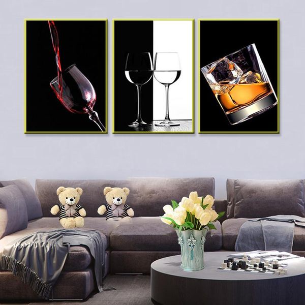 3 pieces of ice red wine glass bottle kitchen black and white art poster modular frame picture decoration canvas
3 pieces of ice red wine glass bottle kitchen black and white art poster modular frame picture decoration canvas