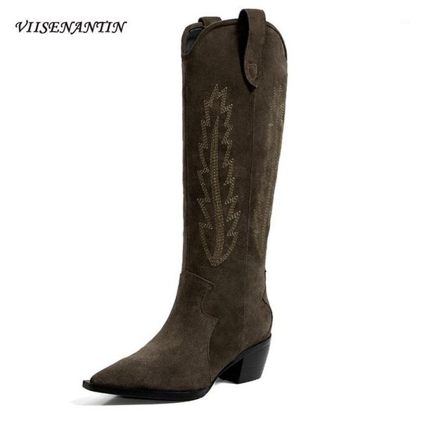boots european american knee-length thick heel frosted leather pointed toe retro embroidery western cowboy women1, Black
boots european american knee-length thick heel frosted leather pointed toe retro embroidery western cowboy women1, Black
