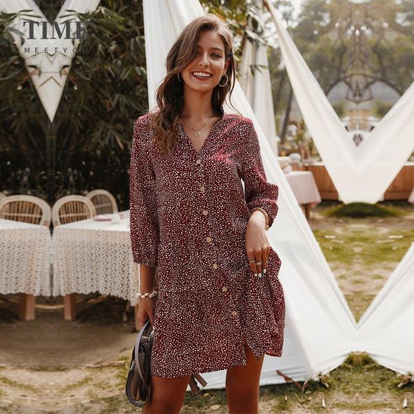 casual dresses autumn spring summer dress women single breasted dot print above knee mini v-neck lady three quarter sleeve skinny, Black;gray
casual dresses autumn spring summer dress women single breasted dot print above knee mini v-neck lady three quarter sleeve skinny, Black;gray