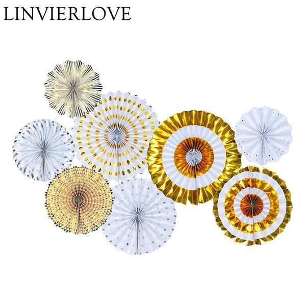 party decoration 1set 8pcs gold paper fan hanging wedding engagement decor for birthday home backdrops crafts supplies
party decoration 1set 8pcs gold paper fan hanging wedding engagement decor for birthday home backdrops crafts supplies
